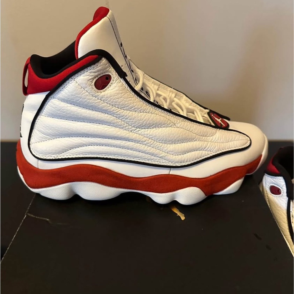 Jordan Pro Strong White and Red Sneakers
